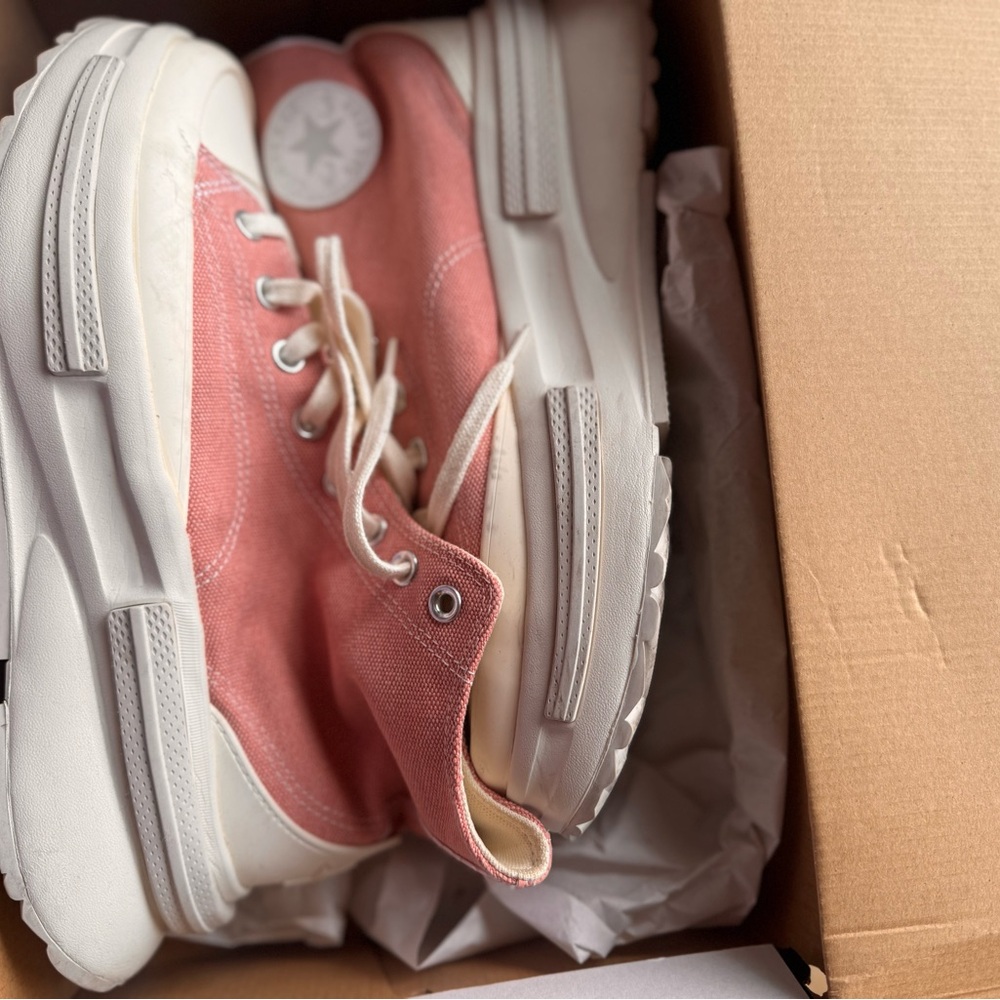 Converse Pink and White Platform Sneakers Women’s 11